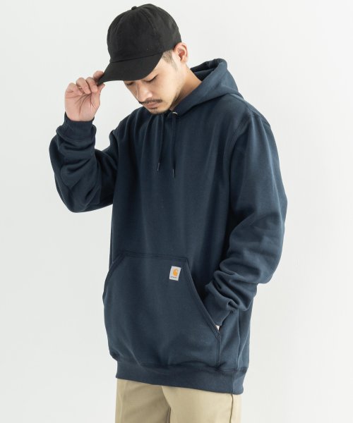 Rocky Monroe(ロッキーモンロー)/CARHARTT カーハート パーカー K121 メンズ レディース プルオーバー 裏起毛 無地 スウェットシャツ ロゴ シンプル 10.5oz オンス ビッグ/ネイビー