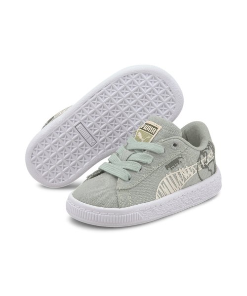 PUMA(プーマ)/ベビー バスケット キャンバス T4C ウィンター スニーカー 12－16cm /AQUAGRAY-THYME