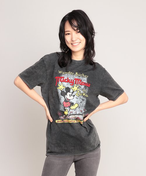 Desigual(デシグアル)/Tシャツ半袖 VINTAGE MICKEY/グレー系