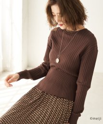 ROPE' PICNIC(ロペピクニック)/【アポロ my style×ロペピクニック】ペプラムニットプルオーバー/ブラウン系（23）