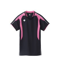 DESCENTE(デサント)/【VOLLEYBALL】半袖ゲームシャツ/ブラック×ピンク