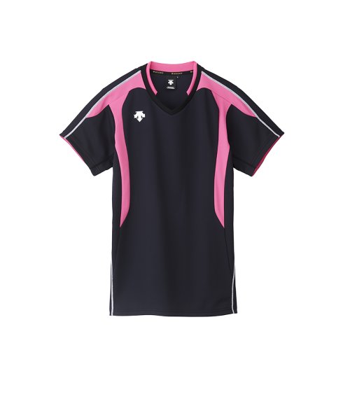 DESCENTE(デサント)/【VOLLEYBALL】半袖ゲームシャツ/ブラック×ピンク