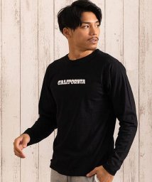 CavariA(キャバリア)/CavariA【キャバリア】カリフォルニアグラフィックプリントクルーネック長袖Tシャツ/ブラック