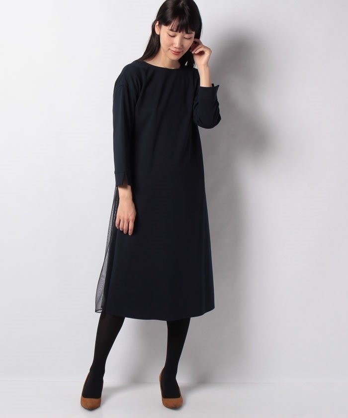 注目の商品 53 Off マガシーク キャラ オ クルス 異素材mixワンピース レディース ネイビー 9 Cara O Cruz タイムセール開催中 かいこみ