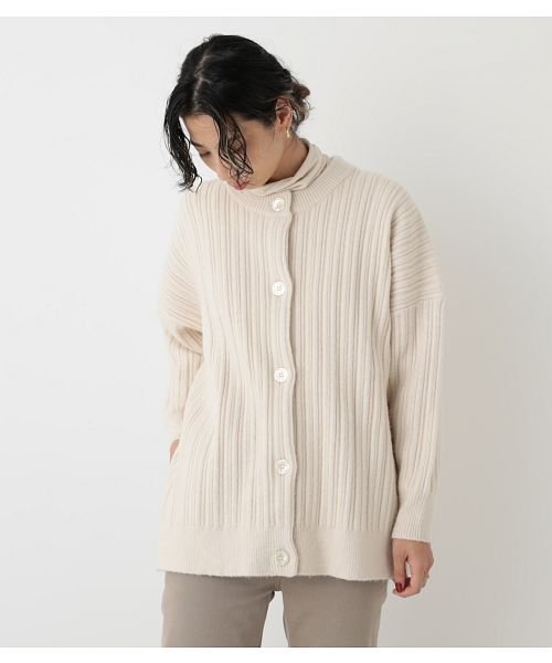 BLACK BY MOUSSY(ブラックバイマウジー)/【GISELe10月号掲載】random rib knit cardigan/O/WHT