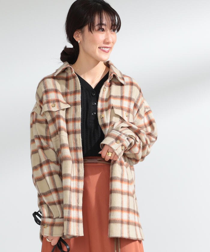 70%OFF！＜マガシーク＞ ビームス アウトレット Ray BEAMS / チェック CPO ビッグ シャツ レディース BEIGE ONESIZE BEAMS OUTLET】 セール開催中】