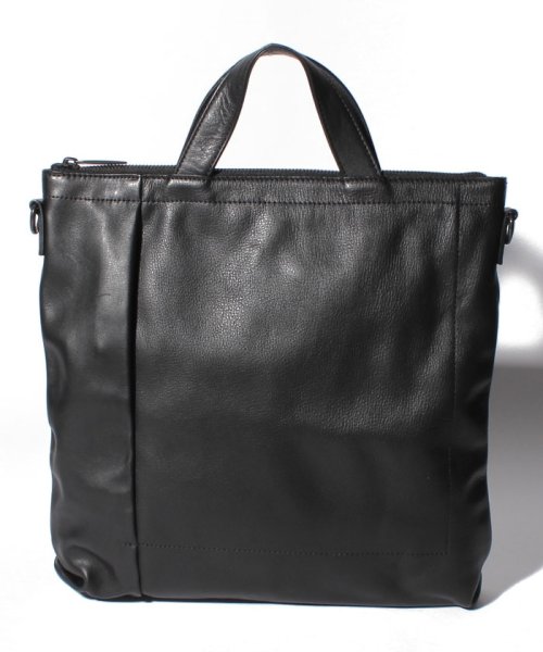 PATRICK STEPHAN(パトリックステファン)/Leather shoulder bag 'grande poche' KS/ブラック
