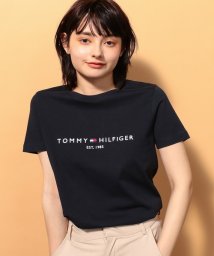 TOMMY HILFIGER(トミーヒルフィガー)/エンブロイダリーコットンTシャツ/ネイビー
