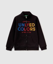 BENETTON (UNITED COLORS OF BENETTON GIRLS)(ユナイテッド　カラーズ　オブ　ベネトン　ガールズ)/スウェットグリッターロゴジップカーディガン/ブラック