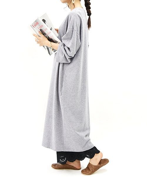 セール 10 Off And It おうちスウェットワンピース 9分袖 F レディース 春秋 ワンピース 杢グレー キャメル ブラック 無地 シンプル スウェット リラックス アンドイット And It Magaseek
