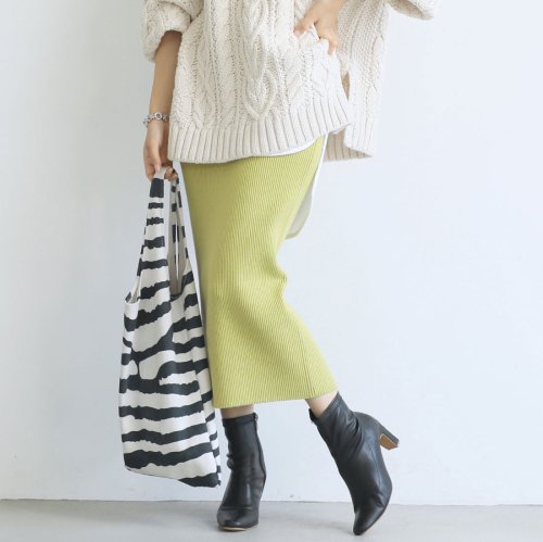 ストレッチ ニットペンシルスカート コカ Coca Magaseek