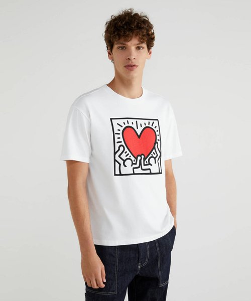 BENETTON (mens)(ベネトン（メンズ）)/【キース・ヘリングコラボ】プリント半袖Tシャツ・カットソー/ホワイト系その他3