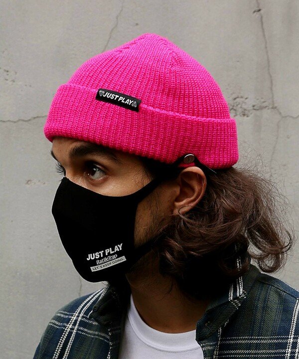 ＜マガシーク＞ メンズビギ マスク用イヤーフック付きニットキャップ メンズ ピンク FREE Men's Bigi】