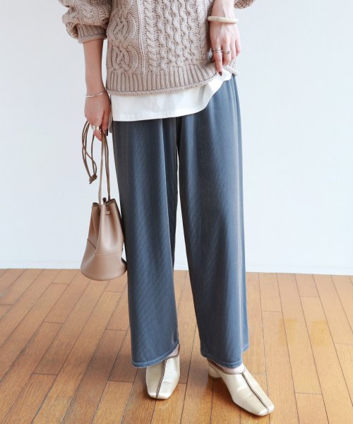 セール アンドミー And Me カットベロアワイドパンツ ウエストゴム Magaseek