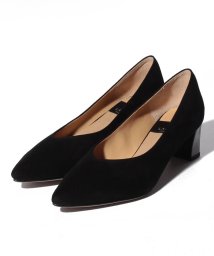 LANVINCOLLECTION(SHOES)(ランバンコレクション（シューズ）)/ポインテッドトゥＶカットパンプス/ブラック　スエード