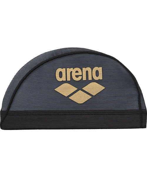 arena (アリーナ)/アリーナロゴメッシュキャップ/ブラック×ゴールド