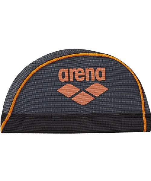 arena (アリーナ)/アリーナロゴメッシュキャップ/ブラック×オレンジ
