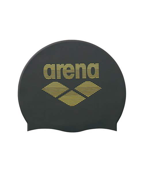 arena (アリーナ)/BIGアリーナロゴ シリコンキャップ/ブラック×ゴールド