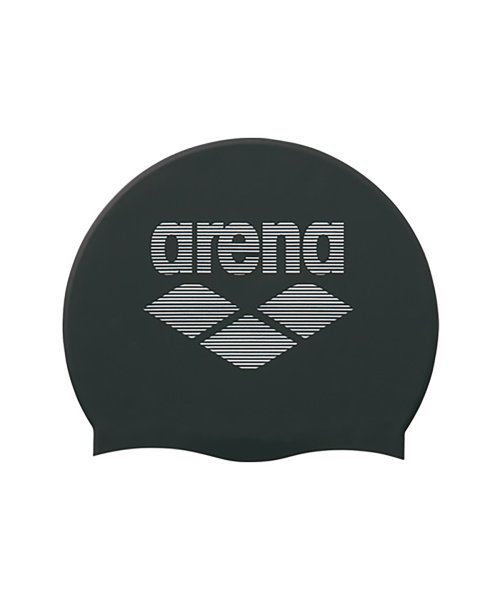 arena (アリーナ)/BIGアリーナロゴ シリコンキャップ/ブラック×シルバー