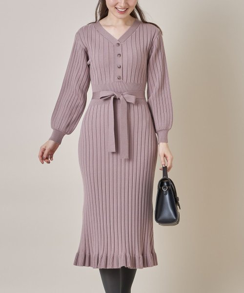ウエストりぼん付きボリュームスリーブヘンリーネックリブニットワンピース トッコクローゼット Tocco Closet Magaseek ウエストりぼん付きボリュームスリーブヘンリーネックリブニットワンピース トッコクローゼット Tocco Closet Magaseek