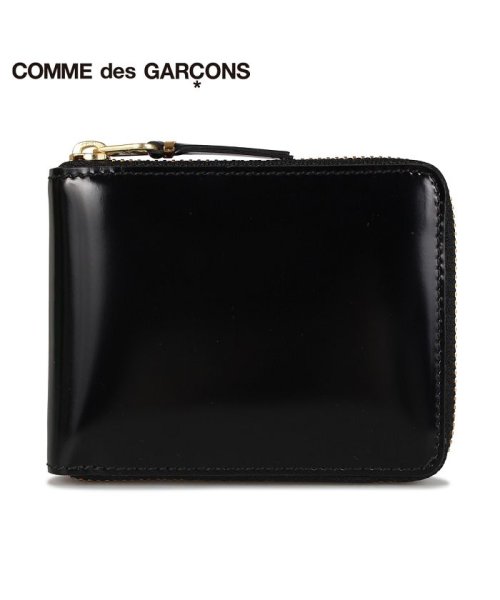 コムデギャルソン Comme Des Garcons 財布 二つ折り メンズ レディース ラウンドファスナー Mirror Inside Wallet ブラック コムデギャルソン Commedesgarcons Magaseek