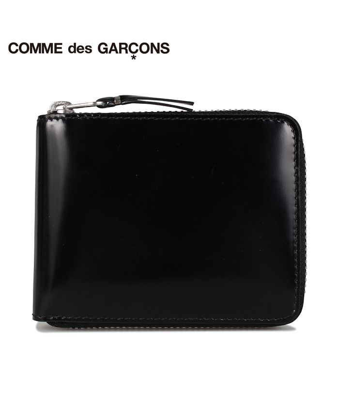 コムデギャルソン COMME des GARCONS 財布 二つ折り メンズ レディース ラウンドファスナー MIRROR INSIDE WALLET  ブラック