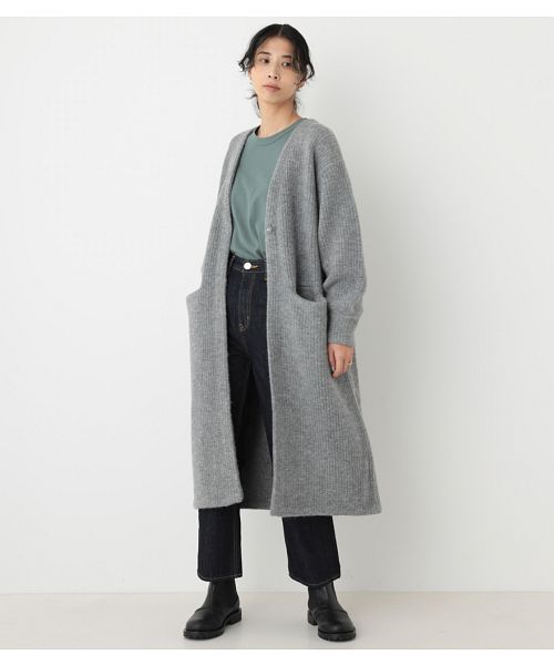 aze knit long cardigan