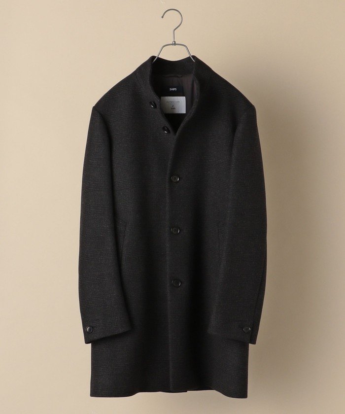セール Ships スーパー140 S Ex Fine Wool メルトン スタンドカラー コート シップス メン Ships Men Magaseek