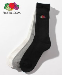 FRUIT OF THE LOOM/FRUIT OF THE LOOM 底パイル刺繍ロゴクルー3Pソックス プレゼント ギフト/503545153