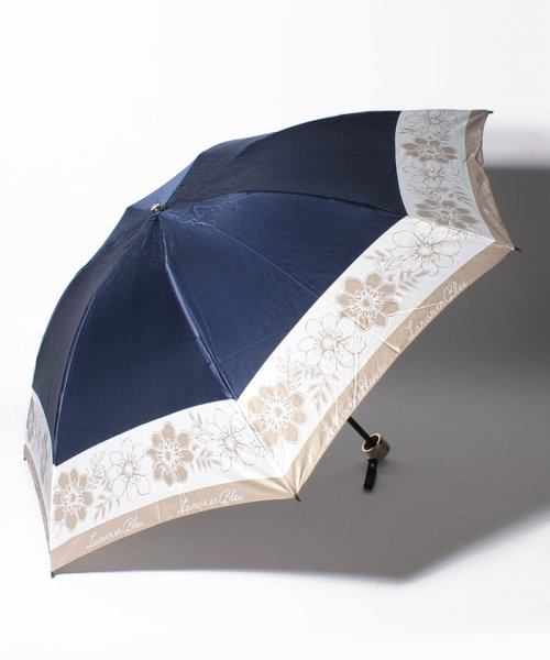 LANVIN en Bleu(umbrella)(ランバンオンブルー（傘）)/LANVIN en Bleu 折りたたみ傘 ”フラワー”/ネイビーブルー