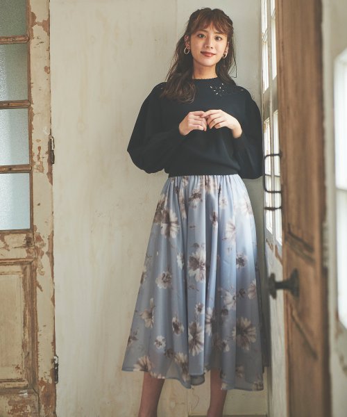 セール トランテアン ソン ドゥ モード 31 Sons De Mode 水彩花柄イレヘムスカート Magaseek