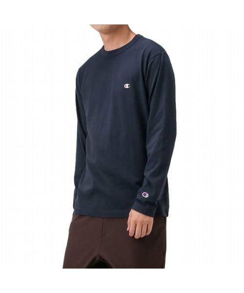 MAC HOUSE(men)(マックハウス（メンズ）)/Champion チャンピオン ワンポイントロングスリーブTシャツ C3－P401－20FW/ネイビー