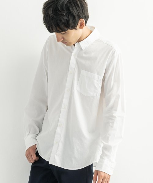 シャツ メンズ 長袖 カジュアル レギュラーカラー チェック ストライプ 無地 ナノファイン加工 抗菌 制菌 防臭 総柄 きれいめ ブロード 綿100 日本製 ロッキーモンロー Rocky Monroe Magaseek