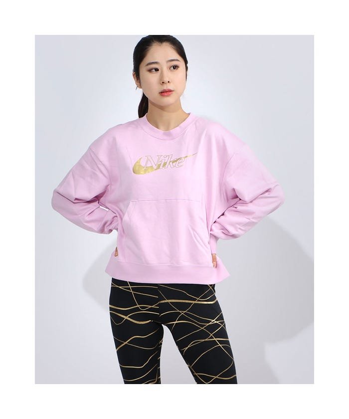 ナイキ Nike レディース フィットネス アウター ナイキ ウィメンズ アイコン クラッシュ シーズナル クルー フリース Cu ピンク ナイキ Nike Magaseek