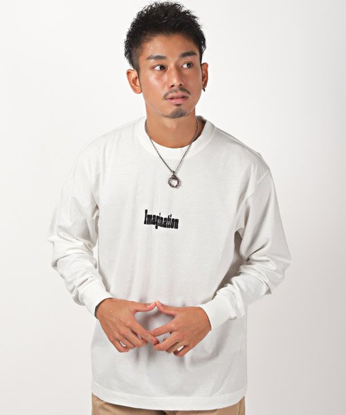 セール 絵画プリントクルーネック長袖tシャツ ロンt メンズ 長袖tシャツ プリント ロゴ 絵画 アート ラグスタイル Luxstyle Magaseek