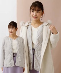 a.v.v(アー・ヴェ・ヴェ)/【洗える】調温機能中綿キルトジャケット/ライトグレー