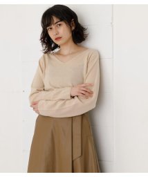 AZUL by moussy(アズールバイマウジー)/NUDIE 2WAY V／N KNIT/L/BEG1