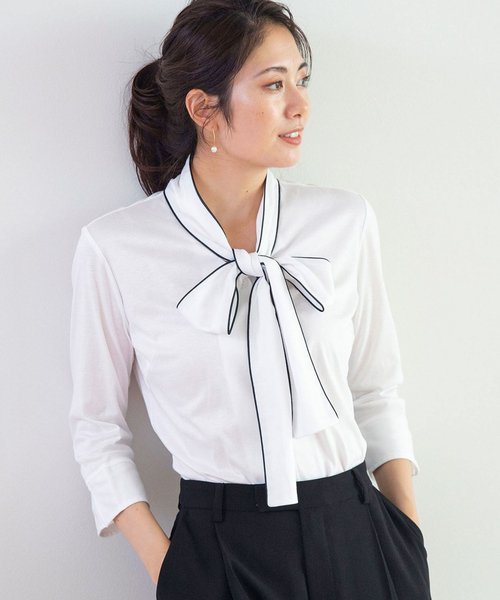 セール 60スムースリボンタイブラウス ナラカミーチェ Nara Camicie Magaseek