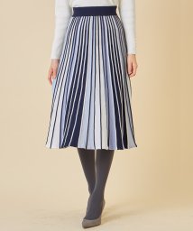 tocco closet(トッコクローゼット)/タック編みカラフルストライプニットスカート/BLUE