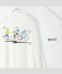 1111clothing(ワンフォークロージング)/ビッグシルエット ロンt メンズ オーバーサイズ ロンt レディース ビッグtシャツ 長袖 tシャツ 長袖tシャツ ビッグロンt プリントtシャツ 韓国 ファッ/ホワイト