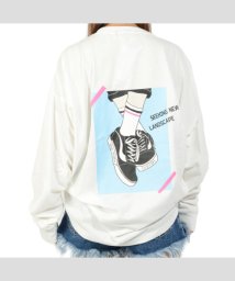 1111clothing(ワンフォークロージング)/ビッグシルエット ロンt メンズ オーバーサイズ ロンt レディース ビッグtシャツ 長袖 tシャツ 長袖tシャツ ビッグロンt プリントtシャツ 韓国 ファッ/ホワイト