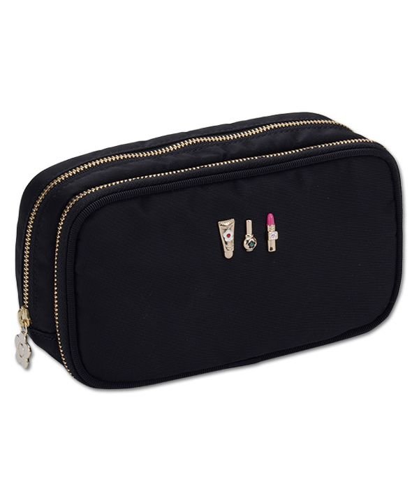 3cosmetics2 Wファスナーポーチ ブラック マリークヮント Mary Quant Magaseek