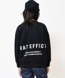 RAT EFFECT(ラット エフェクト)/裏起毛バックロゴビッグトレーナー/ブラック