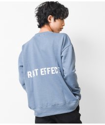 RAT EFFECT(ラット エフェクト)/裏起毛バックプリントビッグトレーナー/ブルー