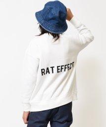 RAT EFFECT(ラット エフェクト)/裏起毛バックプリントビッグトレーナー/オフホワイト