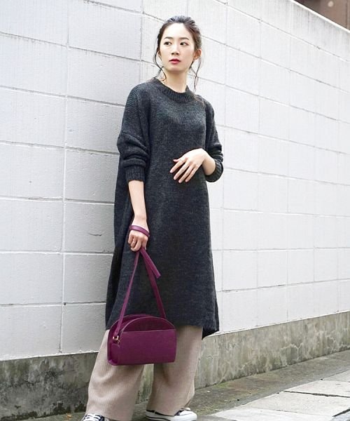 モヘアリーニット ワイドワンピース ズーティー Zootie Magaseek モヘアリーニット ワイドワンピース ズーティー Zootie Magaseek