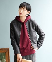 e-zakkamaniastores(イーザッカマニアストアーズ)/フェイクレザー ライダースジャケット［ノーカラー］/ブラック