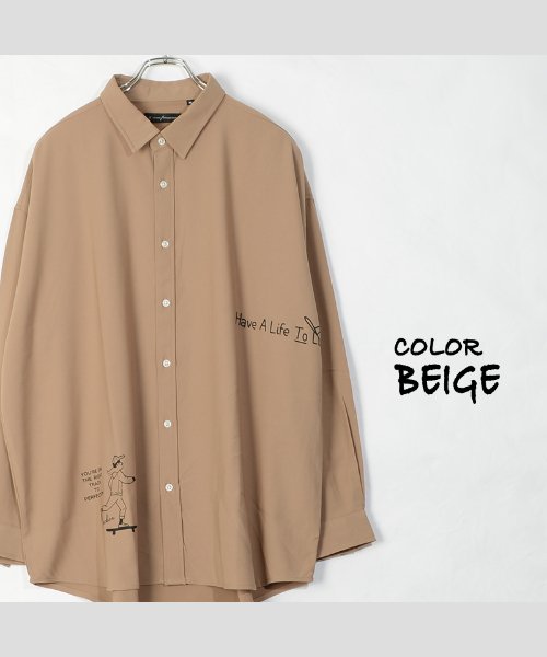 セール 38 Off シャツ メンズ シャツ レディース ロングシャツ ビッグシャツ ビッグシルエット シャツ オーバーサイズ プリントシャツ イラスト ロゴ 手書き 韓国 ファッシ ワンフォークロージング 1111clothing Magaseek