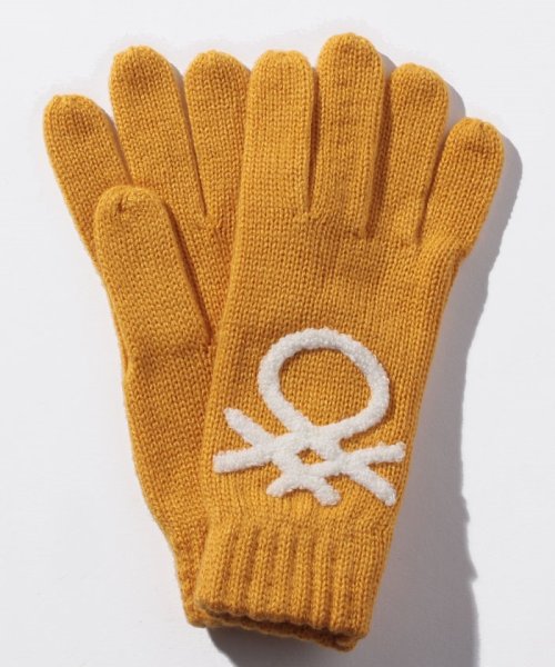 BENETTON (women)(ベネトン（レディース）)/フィンガーロゴニットグローブ・手袋JCC/イエロー