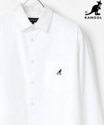 LAZAR(ラザル)/【Lazar】KANGOL/カンゴール 【別注】 コットン 無地 ストライプ レギュラーカラーシャツ/シャツジャケット/ホワイト